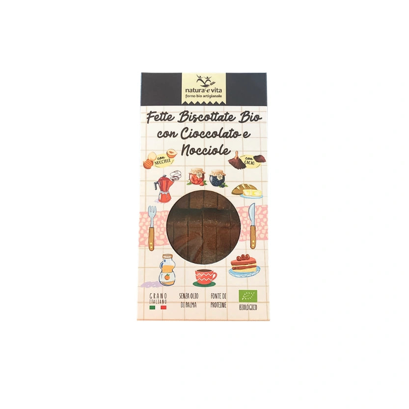 FETTE BISCOTTATE CON CIOCCOLATO E NOCCIOLE NATURA E VITA 250GR