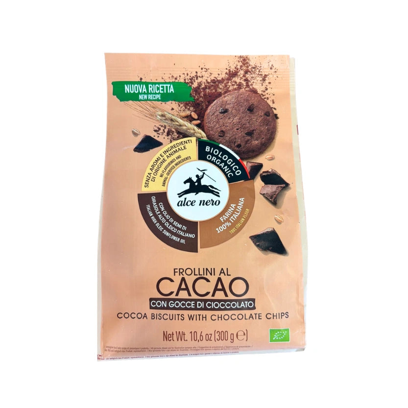 FROLLINI AL CACAO CON GOCCE DI CIOCCOLATO ALCE NERO 300GR
