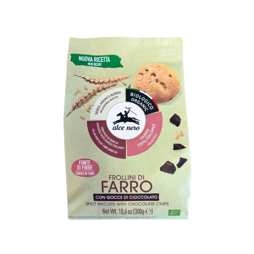 FROLLINI DI FARRO CON GOCCE DI CIOCCOLATO ALCE NERO 300GR