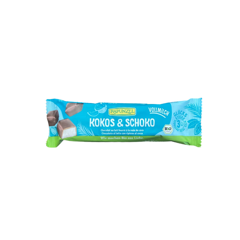 CIOCCOLATO AL LATTE CON RIPIENO AL COCCO RAPUNZEL 50GR