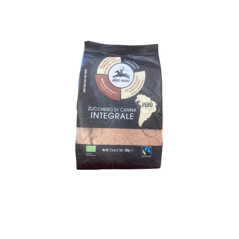ZUCCHERO DI CANNA INTEGRALE ALCE NERO 500GR